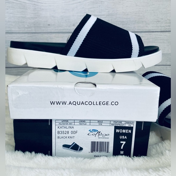 Aqua College | NEW Katalina Black Knit Waterproof Slides - Picture 5 of 5